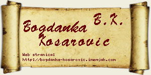 Bogdanka Košarović vizit kartica